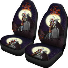 Load image into Gallery viewer, Nightmare Before Christmas Cartoon Car Seat Covers - Jack Skellington Hugging Sally On RIP Night Seat Covers Ci092804