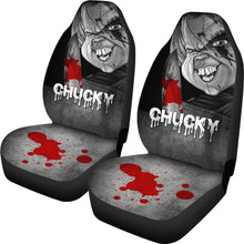 Load image into Gallery viewer, Chucky Face Blood Horror Halloween Car Seat Covers Chucky Horror Film Car Accesories Ci091521