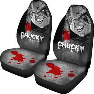 Chucky Face Blood Horror Halloween Car Seat Covers Chucky Horror Film Car Accesories Ci091521