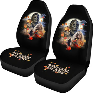 Horror Movie Car Seat Covers | Michael Myers And Laurie Maple Leaf Falling Seat Covers Ci090621