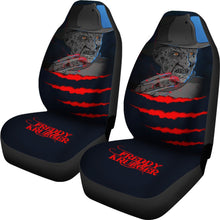 Load image into Gallery viewer, Horror Movie Car Seat Covers | Freddy Krueger Claw Blue Theme Seat Covers Ci082621