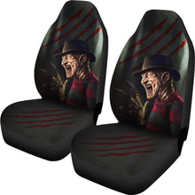 Load image into Gallery viewer, Horror Movie Car Seat Covers | Freddy Krueger Laughing Bloody Claw Seat Covers Ci082821
