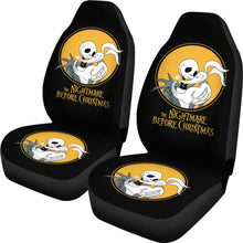 Load image into Gallery viewer, Nightmare Before Christmas Cartoon Car Seat Covers - Jack Skellington And Zero Dog Yellow Moon Artwork Seat Covers Ci101304