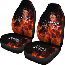Load image into Gallery viewer, Horror Movie Car Seat Covers | Freddy Krueger Is Coming For You Fire Seat Covers Ci082621