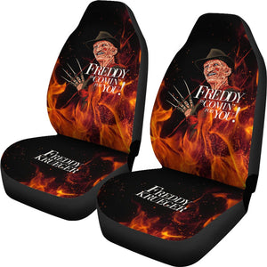 Horror Movie Car Seat Covers | Freddy Krueger Is Coming For You Fire Seat Covers Ci082621