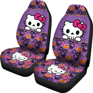 Hello Kitty Halloween Car Seat Covers Kitty Skull Cute Car Accessories Ci220923-01