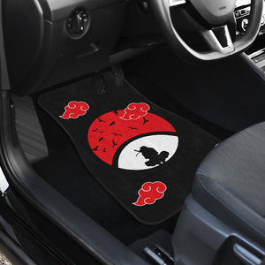 Naruto Anime Car Floor Mats - Itachi Moon Sitting Uchiha Symbol Akatsuki Cloud Car Mats Ci101601