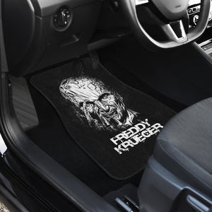 Horror Movie Car Floor Mats | Freddy Krueger Dissolving Face Black White Car Mats Ci083121