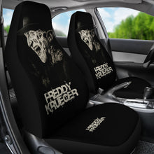 Load image into Gallery viewer, Horror Movie Car Seat Covers | Freddy Krueger Shouting Black White Seat Covers Ci082821