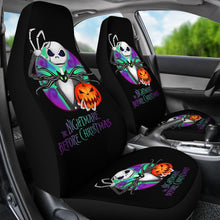 Load image into Gallery viewer, Nightmare Before Christmas Cartoon Car Seat Covers | Jack Skellington With Pumpkin Artwork Seat Covers Ci100705
