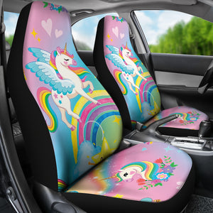 Unicorn Colorful Car Seat Covers Custom For Car Ci230131-01