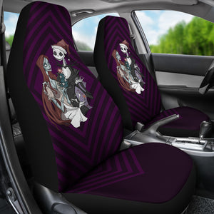 Nightmare Before Christmas Cartoon Car Seat Covers - Jack Skellington And Sally Xmas Night Seat Covers Ci101403