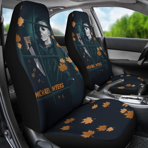 Horror Movie Car Seat Covers | Michael Myers Window Maple Leaf Patterns Seat Covers Ci090421