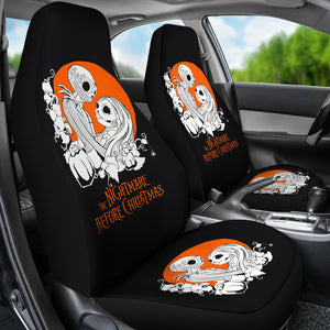 Nightmare Before Christmas Cartoon Car Seat Covers - Jack Skellington And Sally Unpainted Artwork Seat Covers Ci101203