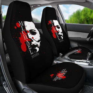 Horror Movie Car Seat Covers | Michael Myers Half White Face Seat Covers Ci090921