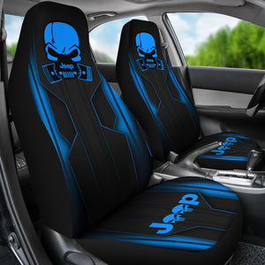 Jeep Skull Cosmos Blue Car Seat Covers Car Accessories Ci220602-08