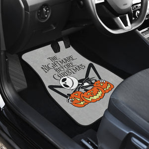 Nightmare Before Christmas Cartoon Car Floor Mats | Cute Jack Skellington Holding Pumpkins Car Mats Ci100701