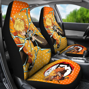 Demon Slayer Anime Car Seat Covers Agatsuma Zenitsu Car Accessories Fan Gift Ci011501
