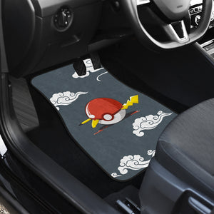 Pokemon Anime Car Floor Mats - Pikachu Sleeping In Pokeball Cloud Patterns Car Mats Ci110302