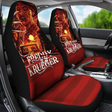 Load image into Gallery viewer, Horror Movie Car Seat Covers | Freddy Krueger Flaming Sunset Seat Covers Ci082721