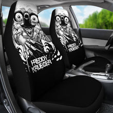 Load image into Gallery viewer, Horror Movie Car Seat Covers | Freddy Krueger Claw Glove Black White Scary Eyes Seat Covers Ci090121