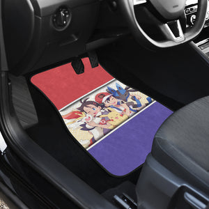 Pokemon Anime Car Floor Mats - Ash Ketchum Satoshi Pikachu Lucario And Girlfriend Car Mats Ci110205