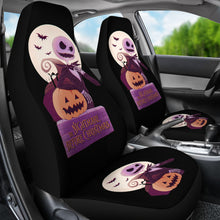 Load image into Gallery viewer, Nightmare Before Christmas Cartoon Car Seat Covers - Evil Jack Skellington With Pumpkin Funny Artwork Seat Covers Ci100902