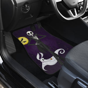 Nightmare Before Christmas Cartoon Car Floor Mats - Smiling Jack Skellington With Zero Dog Ghost Car Mats Ci092905