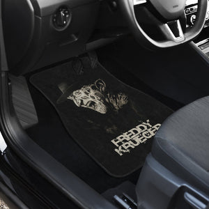 Horror Movie Car Floor Mats | Freddy Krueger Shouting Black White Car Mats Ci082821