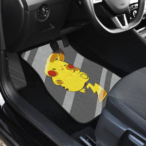 Pokemon Anime Car Floor Mats - Cute Fat Pikachu On The Glass Car Mats Ci110303