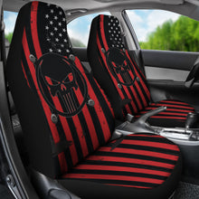 Load image into Gallery viewer, The Punisher Car Seat Covers  American Flag Grunge Car Accessories Ci220819-4
