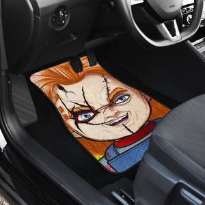 Horror Movie Car Floor Mats - Chucky Doll With Knife Fire Car Mats Ci091601