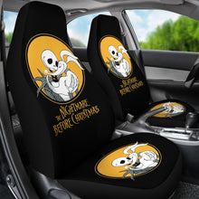 Load image into Gallery viewer, Nightmare Before Christmas Cartoon Car Seat Covers - Jack Skellington And Zero Dog Yellow Moon Artwork Seat Covers Ci101304