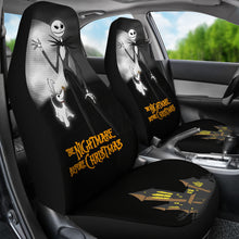 Load image into Gallery viewer, Nightmare Before Christmas Cartoon Car Seat Covers - Jack Skellington With Zero Dog Castle On Hill Seat Covers Ci092903