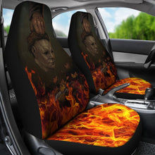 Load image into Gallery viewer, Horror Movie Car Seat Covers | Michael Myers Take Off Mask Fire Seat Covers Ci090821