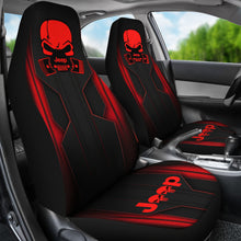 Load image into Gallery viewer, Jeep Skull Frame Red Color Car Seat Covers Car Accessories Ci220602-05