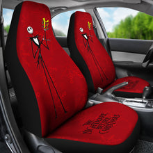 Load image into Gallery viewer, Nightmare Before Christmas Cartoon Car Seat Covers - Jack Skellington Holding Gift Red Snowflake Seat Covers Ci101104