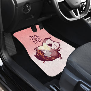 Nightmare Before Christmas Cartoon Car Floor Mats - Jack Skellington And Sally Sweet Love Cherry Pink Car Mats Ci101303