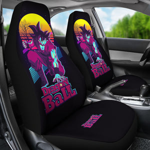 Dragon Ball Anime Car Seat Covers | Son Goku Kneeling Retrowave Seat Covers Ci100805