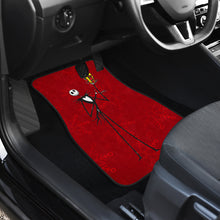 Load image into Gallery viewer, Nightmare Before Christmas Cartoon Car Floor Mats - Jack Skellington Holding Gift Red Snowflake Car Mats Ci101104