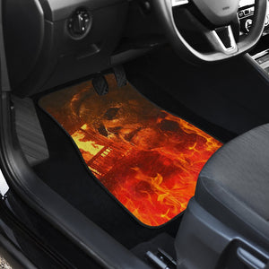 Horror Movie Car Floor Mats | Michael Myers In Flaming House Car Mats Ci090621