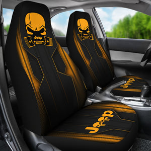 Jeep Skull Crush Orange Color Car Seat Covers Car Accessories Ci220602-03