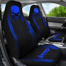 Load image into Gallery viewer, Jeep Skull Hydro Blue Color Car Seat Covers Car Accessories Ci220602-01
