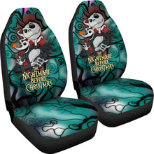 Load image into Gallery viewer, Nightmare Before Christmas Cartoon Car Seat Covers - Evil Jack Skellington And Zero Dog Trippy Background Seat Covers Ci101101