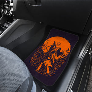 Nightmare Before Christmas Cartoon Car Floor Mats - Jack And Sally Dancing Orange Moon Artwork Car Mats Ci093001