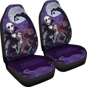 Nightmare Before Christmas Cartoon Car Seat Covers - Jack Skellington And Sally Unique Artwork Seat Covers Ci092803