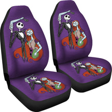 Load image into Gallery viewer, Nightmare Before Christmas Cartoon Car Seat Covers - Jack Holding Sally Hand Purple Wave Seat Covers Ci092703