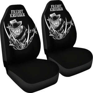 Horror Movie Car Seat Covers | Freddy Krueger Claw Glove Black White Seat Covers Ci090121