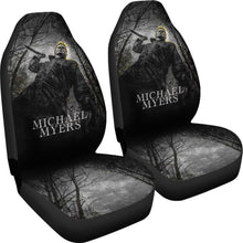 Load image into Gallery viewer, Horror Movie Car Seat Covers | Michael Myers Action In The Forest Seat Covers Ci090821