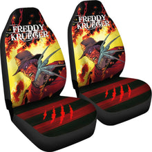 Load image into Gallery viewer, Horror Movie Car Seat Covers | Freddy Krueger Flaming In Fire Seat Covers Ci082721
